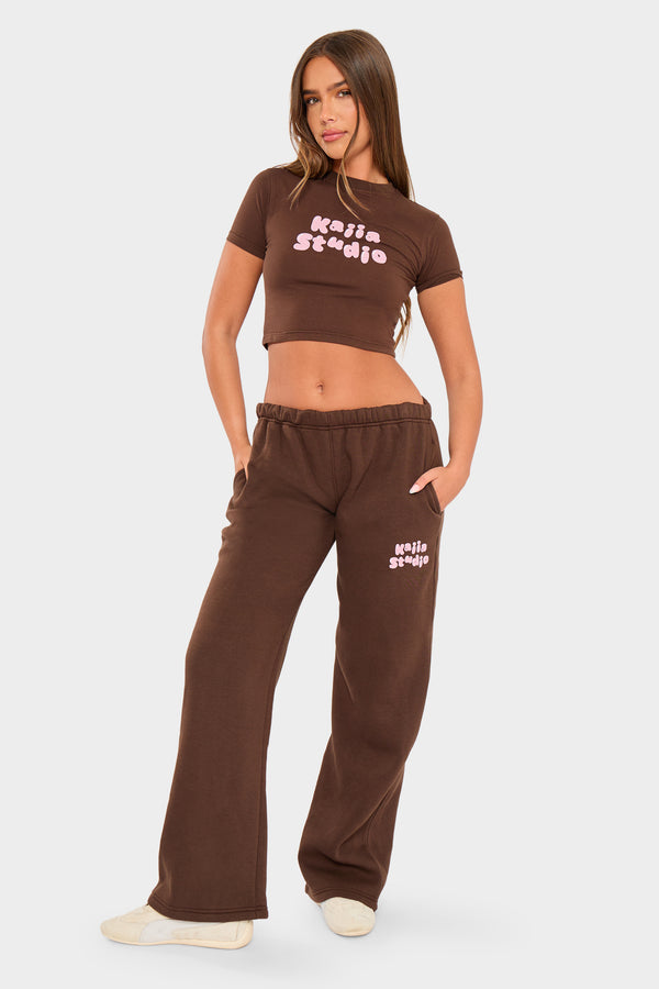 Kaiia Studio Bubble Baby Tee Chocolate & Pink