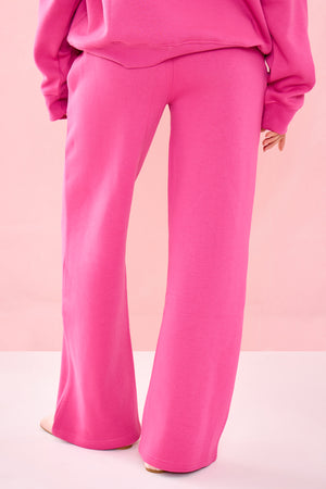 Kaiia Bubble Graphic Wide Leg Joggers Dragonfruit