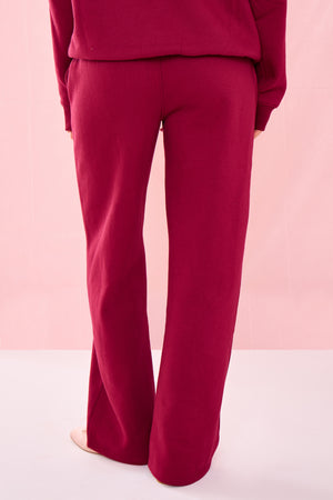 Kaiia Bubble Graphic Wide Leg Joggers Raspberry Jelly