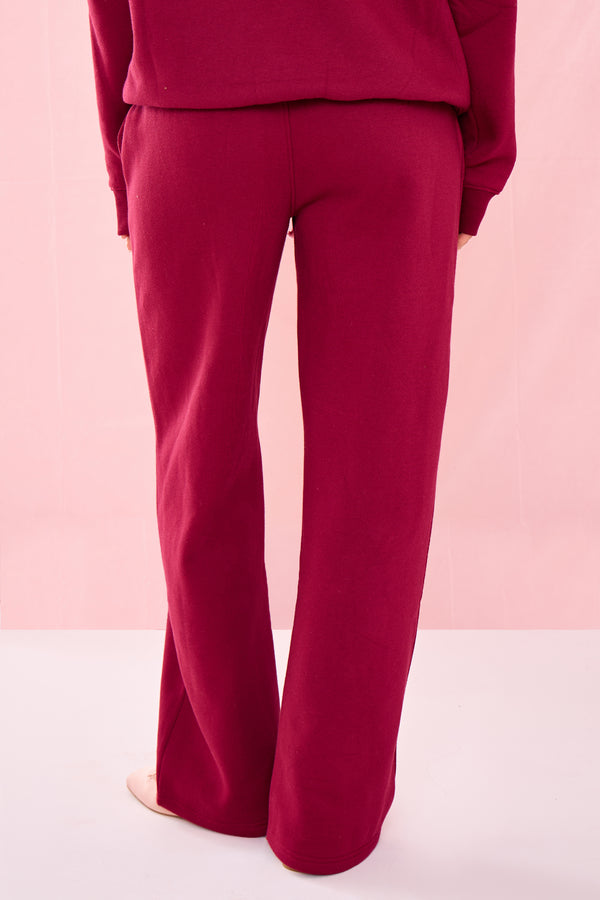 Kaiia Bubble Graphic Wide Leg Joggers Raspberry Jelly