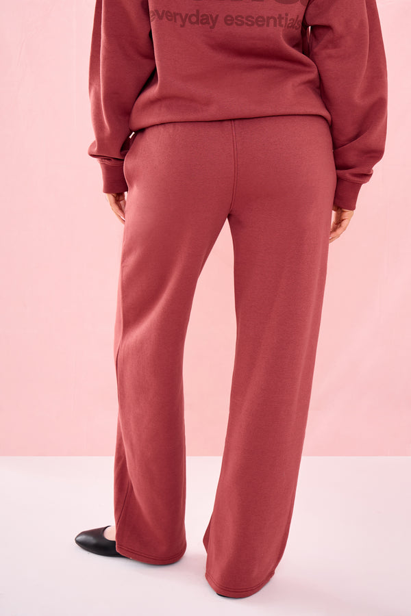 Kaiia Matte Slogan Wide Leg Joggers Toast
