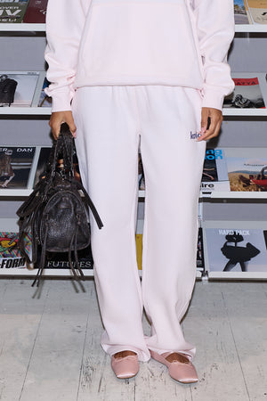 Kaiia Star Wide Leg Joggers Shell Pink & Dark Grey