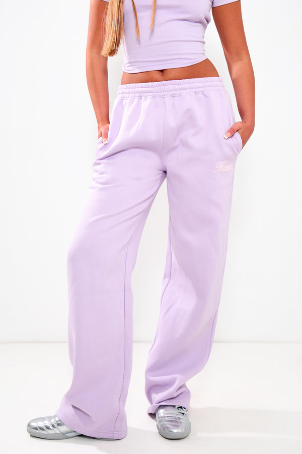 Kaiia Wide Leg Joggers Lilac & Pink