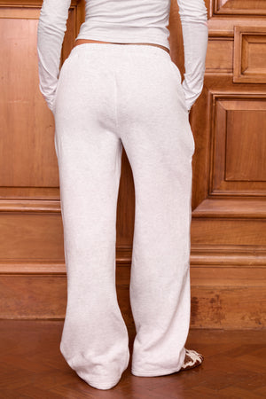 Kaiia Wide Leg Joggers Light Grey Marl