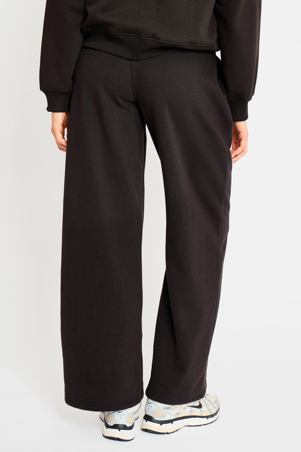 Kaiia Pleat Detail Tailored Wide Leg Joggers Black