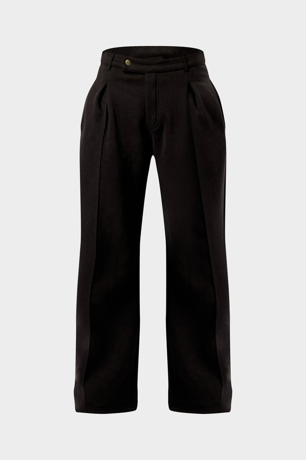 Kaiia Pleat Detail Tailored Wide Leg Joggers Black