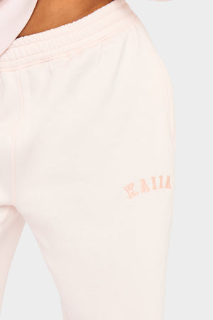 Kaiia Slogan Wide Leg Joggers Shell Pink