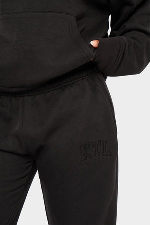 Kaiia KTL Logo Wide Leg Joggers Black on Black