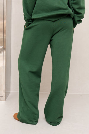 Kaiia Studio Flared Wide Leg Joggers Dark Green