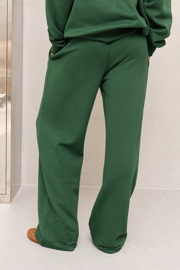 Kaiia Studio Flared Wide Leg Joggers Dark Green