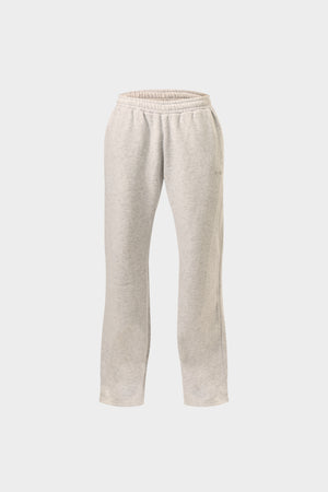 Kaiia Chrome Logo Mid Rise Wide Leg Joggers Light Grey Marl