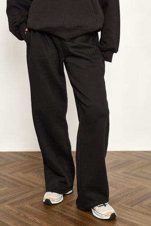 Kaiia Premium Scuba Wide Leg Joggers Black