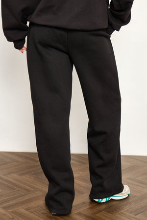 Kaiia Premium Scuba Wide Leg Joggers Black