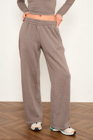 Kaiia Studio Embossed Wide Leg Joggers Storm Grey