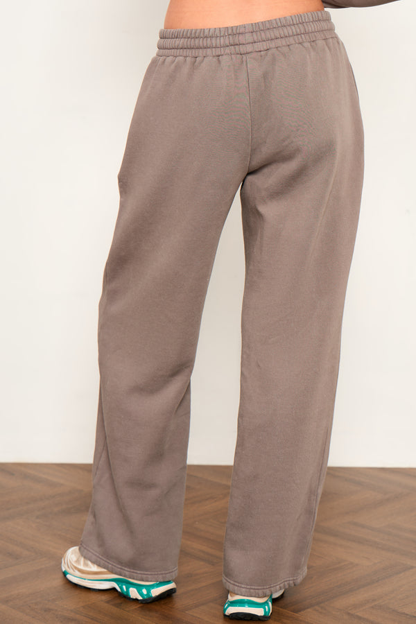 Kaiia Studio Embossed Wide Leg Joggers Storm Grey