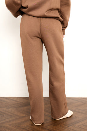 Kaiia Studio Embossed Wide Leg Joggers Caramel