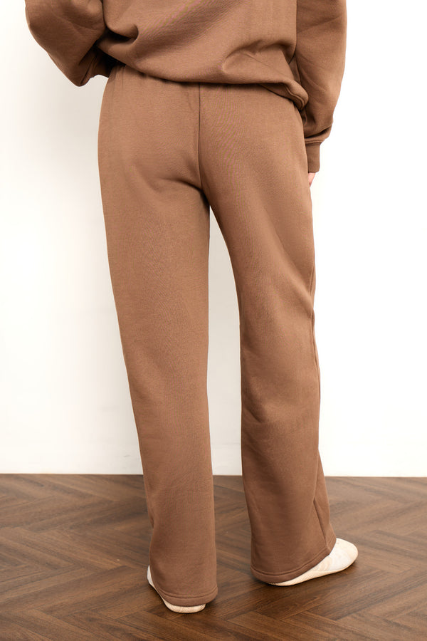 Kaiia Studio Embossed Wide Leg Joggers Caramel