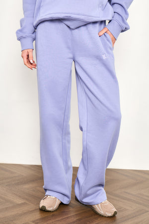 Kaiia Slogan Wide Leg Joggers Periwinkle Blue