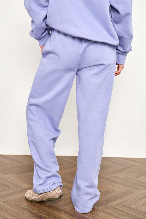 Kaiia Slogan Wide Leg Joggers Periwinkle Blue