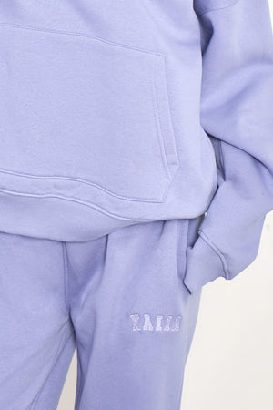 Kaiia Slogan Wide Leg Joggers Periwinkle Blue