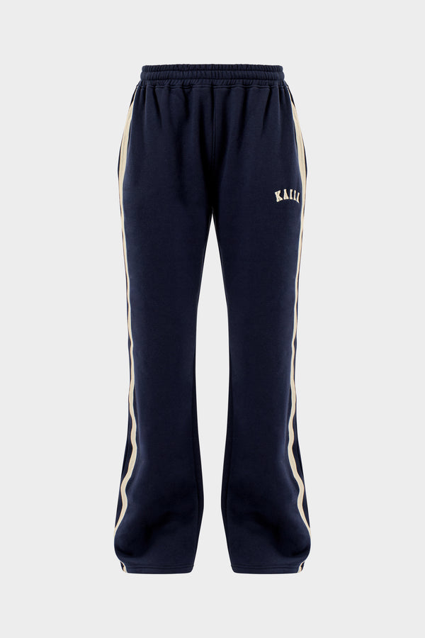 Kaiia Sport Stripe Wide Leg Joggers Navy & Cream