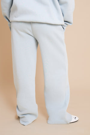 Kaiia Embossed Bubble Logo Wide Leg Joggers Baby Blue