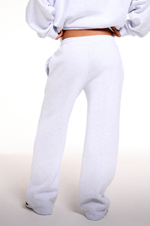 Kaiia Chrome Logo Wide Leg Joggers Grey Melange
