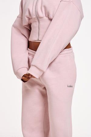 Kaiia Chrome Logo Wide Leg Joggers Pale Dusty Lilac