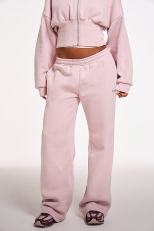 Kaiia Chrome Logo Wide Leg Joggers Pale Dusty Lilac