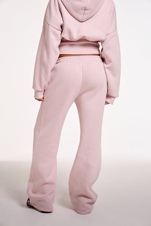 Kaiia Chrome Logo Wide Leg Joggers Pale Dusty Lilac