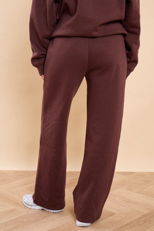 Kaiia Bubble Studio Wide Leg Joggers Espresso