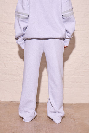 Kaiia Side Stripe Wide Leg Joggers Light Grey Marl & Dusty Blue