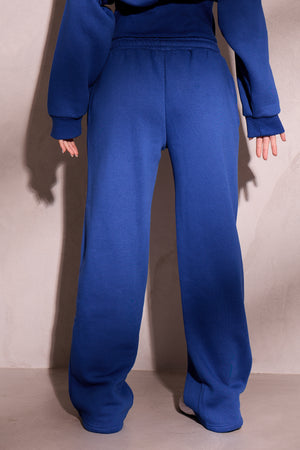 Kaiia Side Stripe Wide Leg Joggers Victory Blue & Dusty Blue
