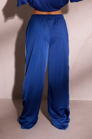 Kaiia Embroidered Tricot Joggers Victory Blue & Dusty Blue