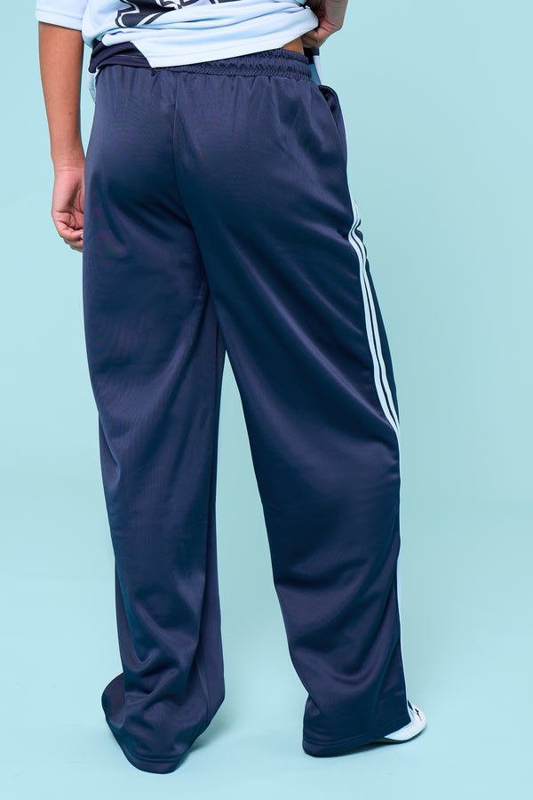Kaiia Side Stripe Tricot Joggers Navy & Baby Blue