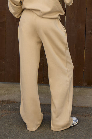 Kaiia Logo Wide Leg Joggers Cool Taupe