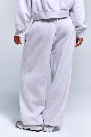 Kaiia Logo Cuffed Joggers Light Grey Marl & Navy