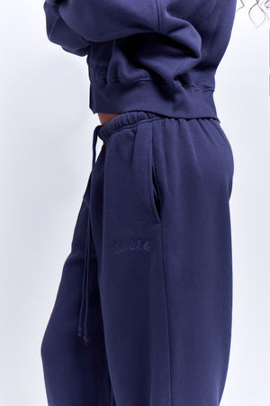 Kaiia Logo Cuffed Joggers Deep Blue