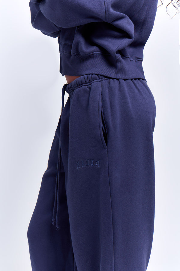 Kaiia Logo Cuffed Joggers Deep Blue
