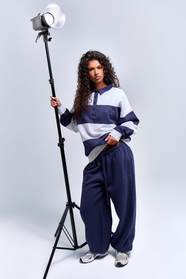 Kaiia Logo Cuffed Joggers Deep Blue
