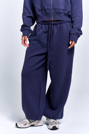 Kaiia Logo Cuffed Joggers Deep Blue