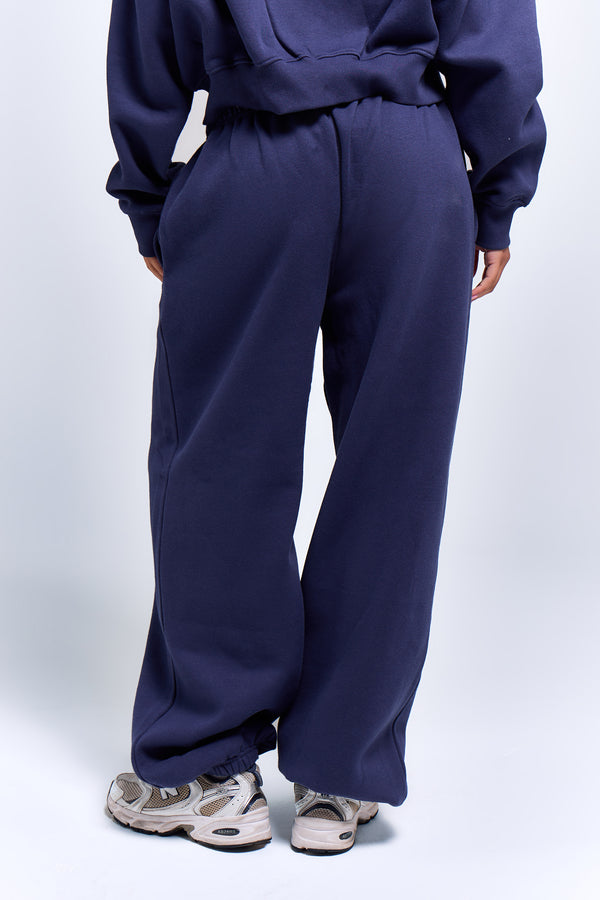 Kaiia Logo Cuffed Joggers Deep Blue