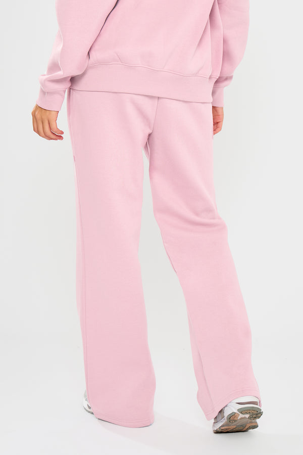 Kaiia Embossed Logo Wide Leg Joggers Baby Pink
