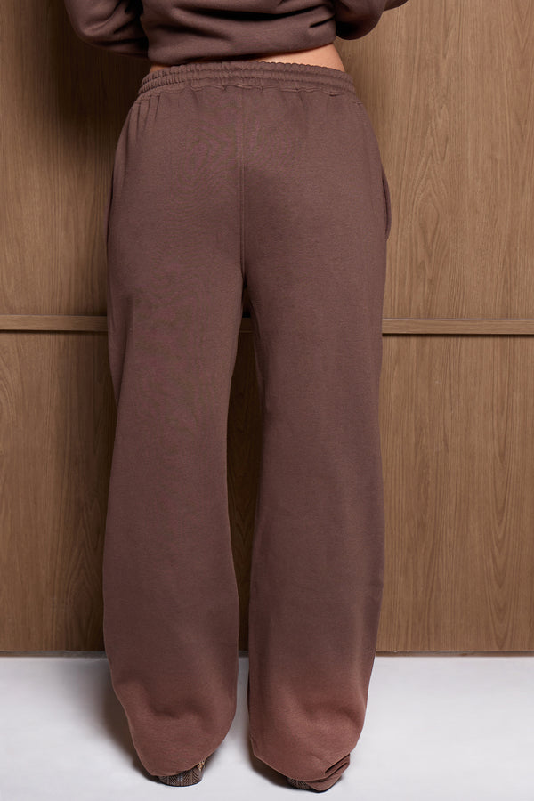 Kaiia Logo Wide Leg Joggers Brown & Red