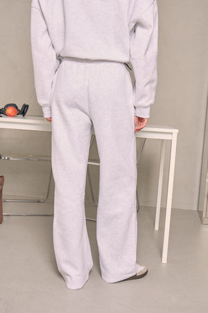 Kaiia Top Stripe Wide Leg Joggers Light Grey Marl & Black