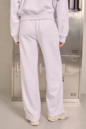Kaiia Sports Club Wide Leg Joggers Light Grey Marl & Baby Pink