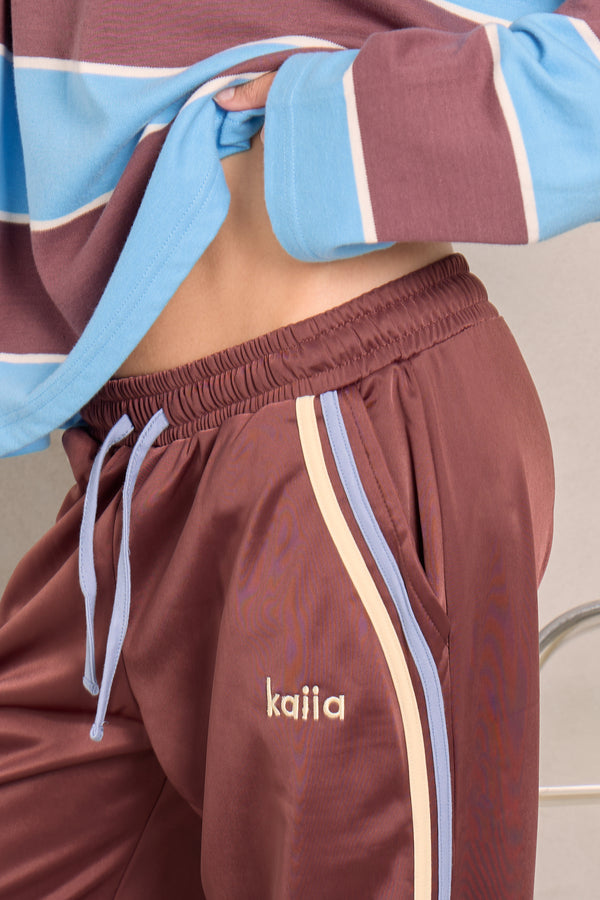 Kaiia Logo Tricot Joggers Chocolate