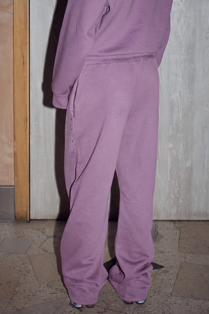 Kaiia Chrome Logo Wide Leg Joggers Mid Plum