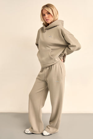 Kaiia Chrome Logo Wide Leg Joggers Dusty Sage Green