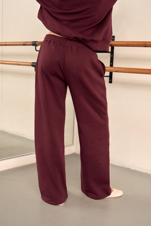 Kaiia Logo Wide Leg Joggers Berry Brown & Pink